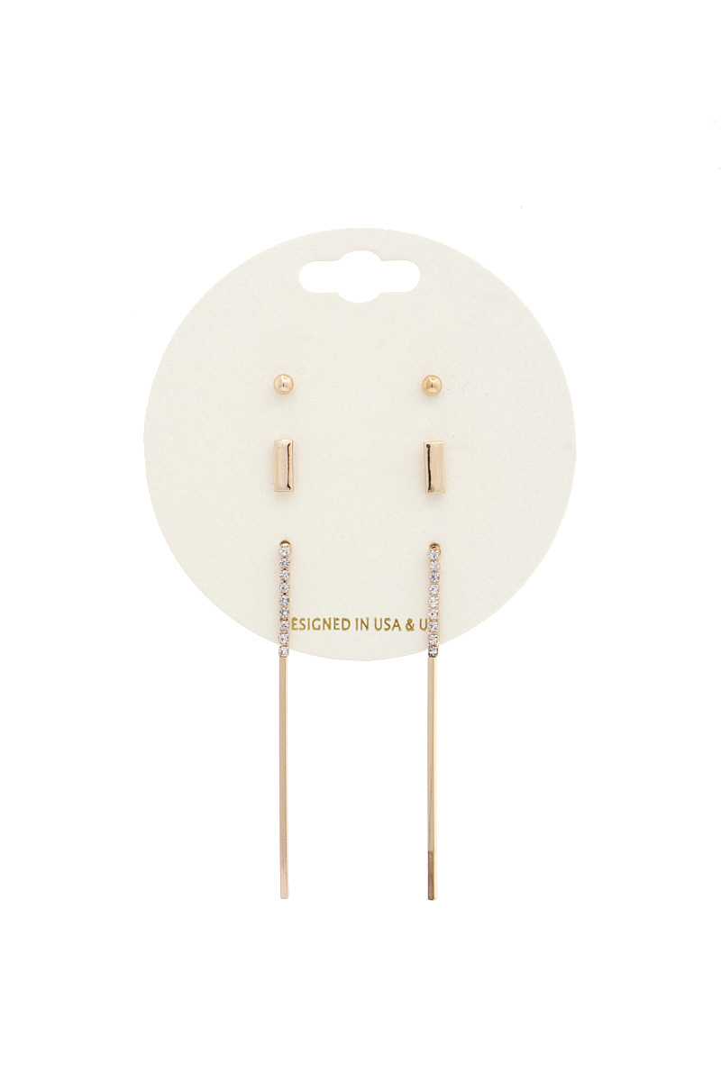 Thin Rhinestone Metal Earring - Absolute Fashion 2020