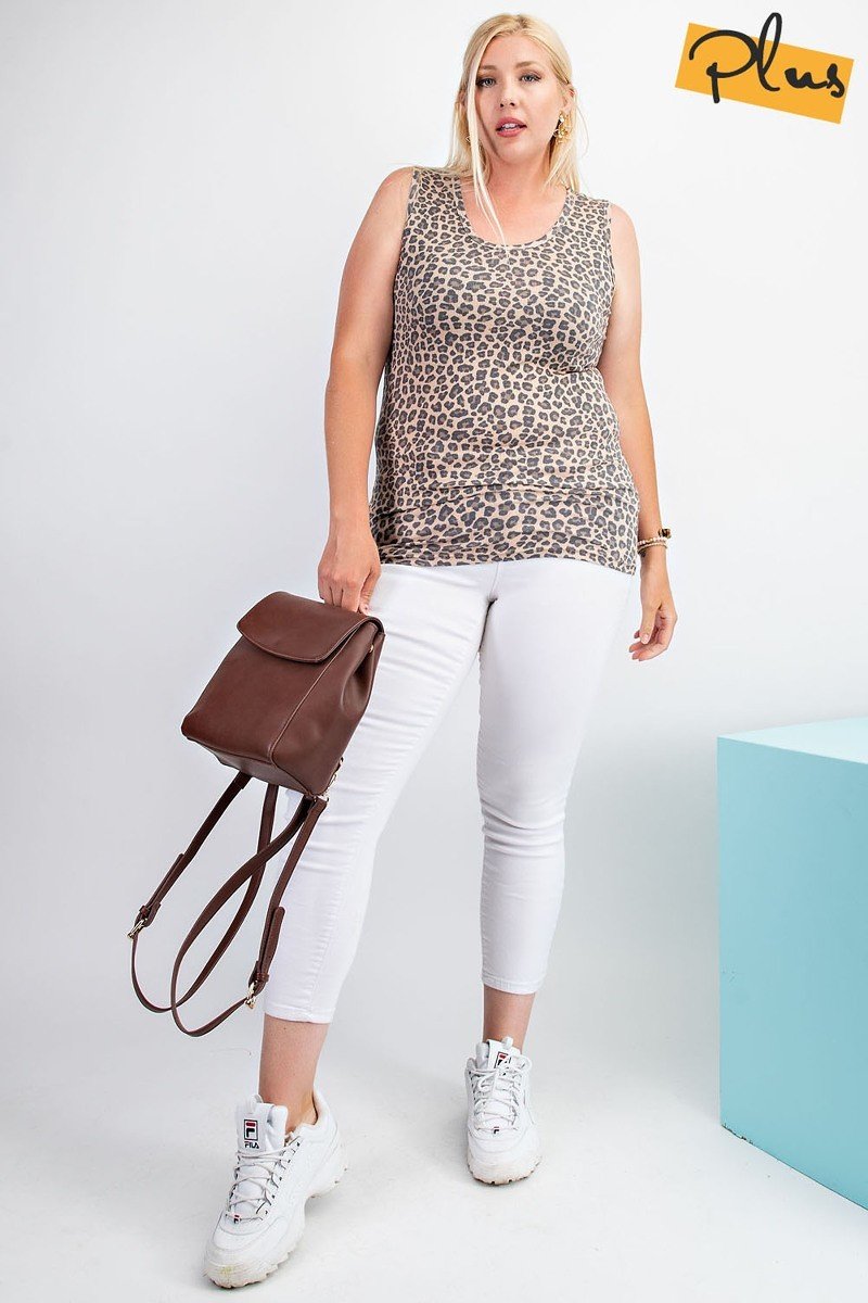 Rayon Rib Printed Knit Tank Top - Absolute Fashion 2020