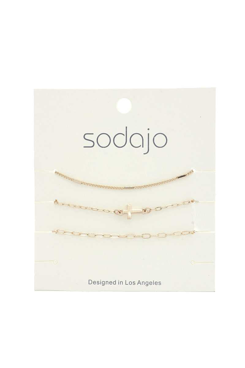 Sodajo Cross Charm Bracelet Set - Absolute Fashion 2020