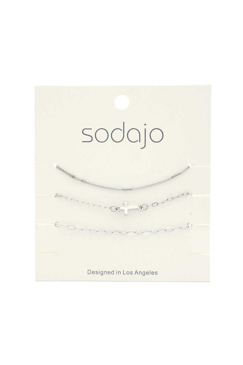 Sodajo Cross Charm Bracelet Set - Absolute Fashion 2020