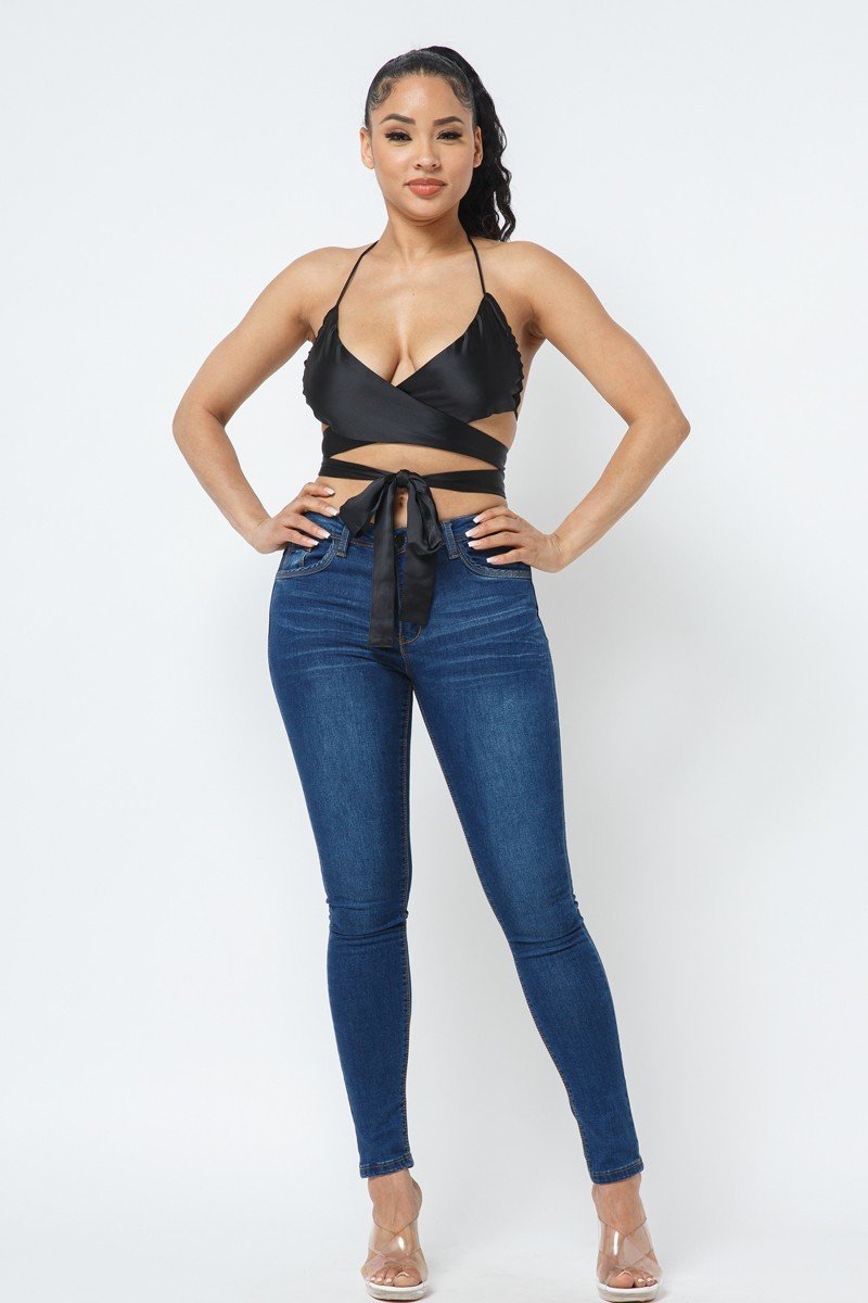 Satin Wrap Around Top - Absolute Fashion 2020
