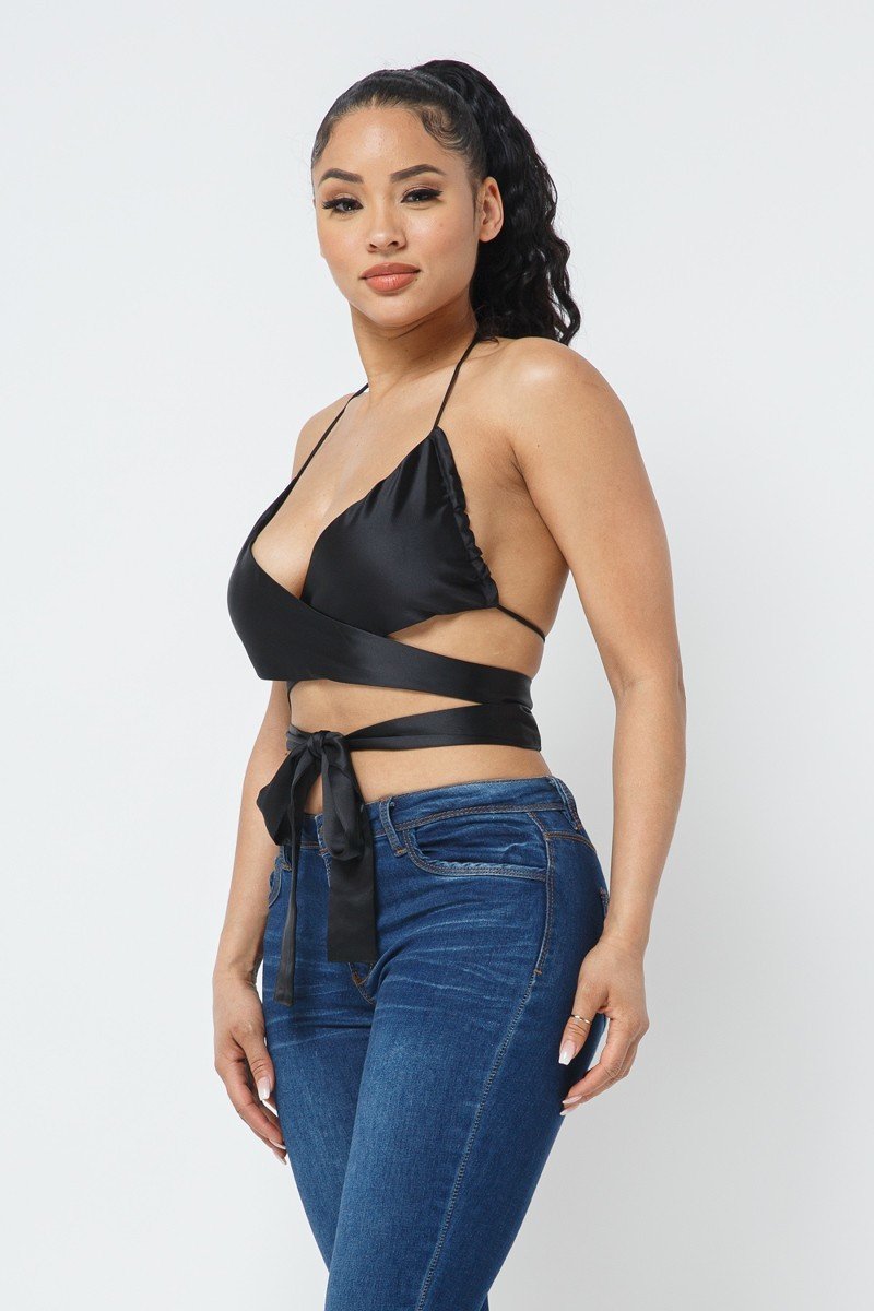 Satin Wrap Around Top - Absolute Fashion 2020