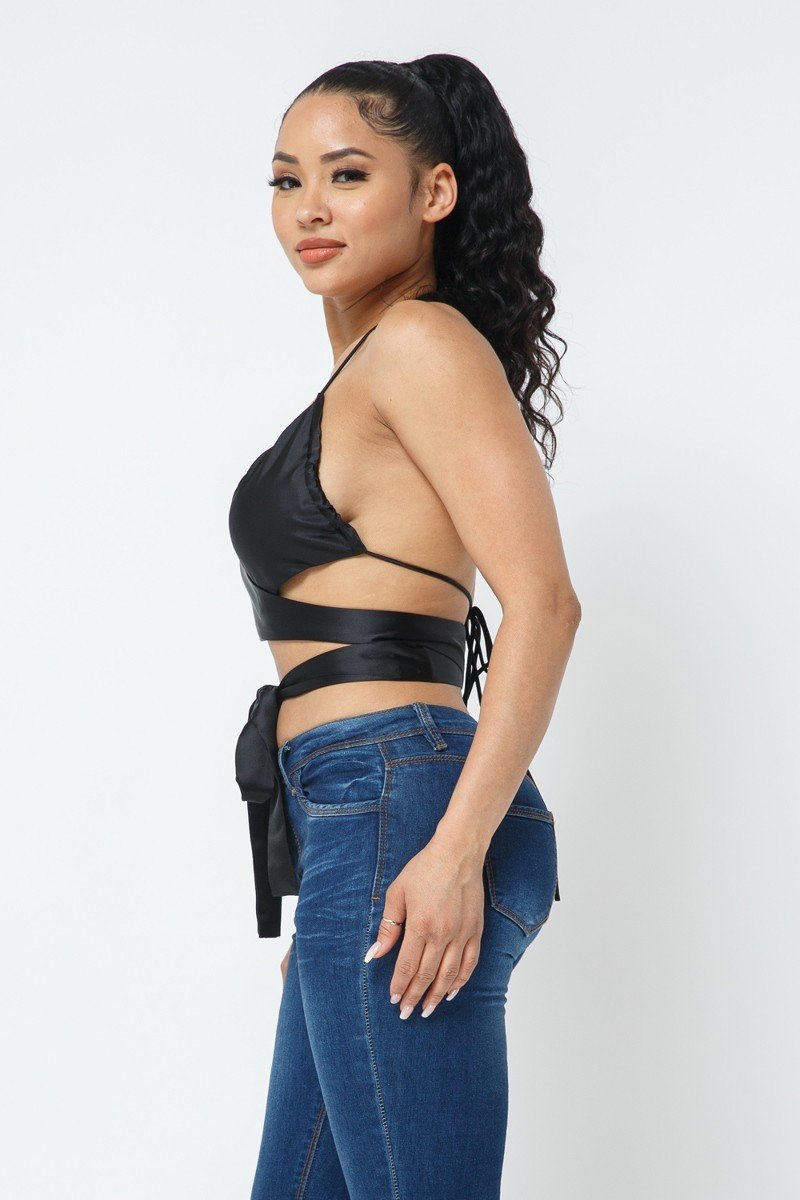 Satin Wrap Around Top - Absolute Fashion 2020