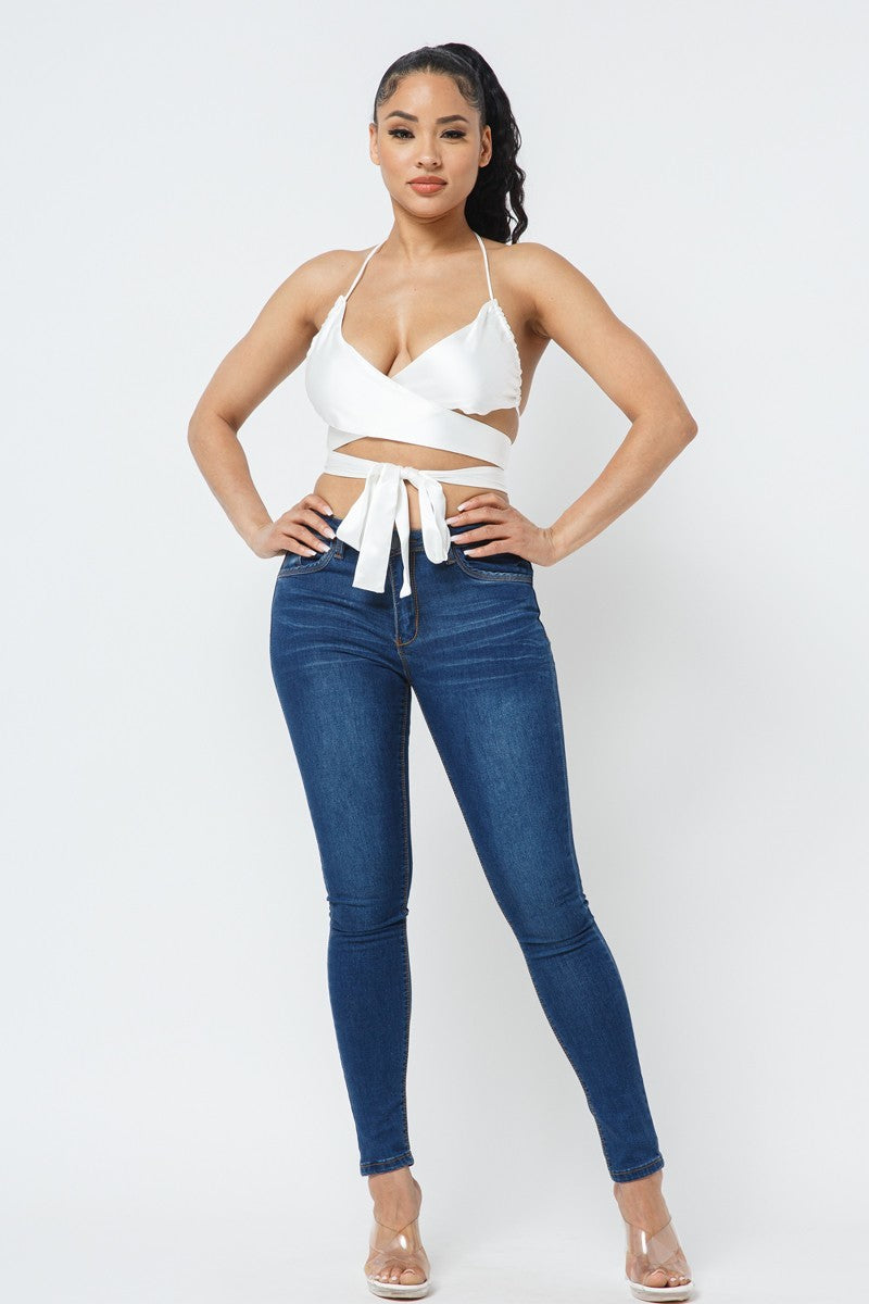 Satin Wrap Around Top - Absolute Fashion 2020