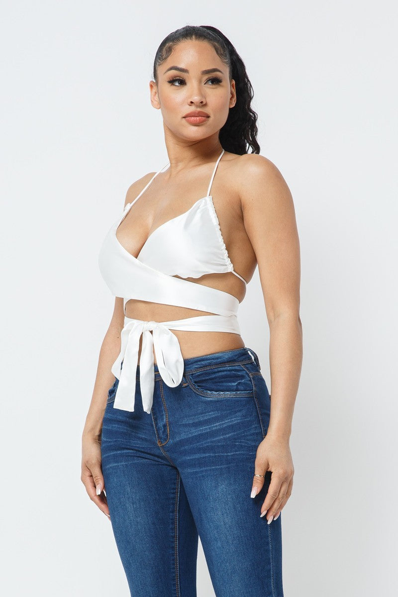 Satin Wrap Around Top - Absolute Fashion 2020