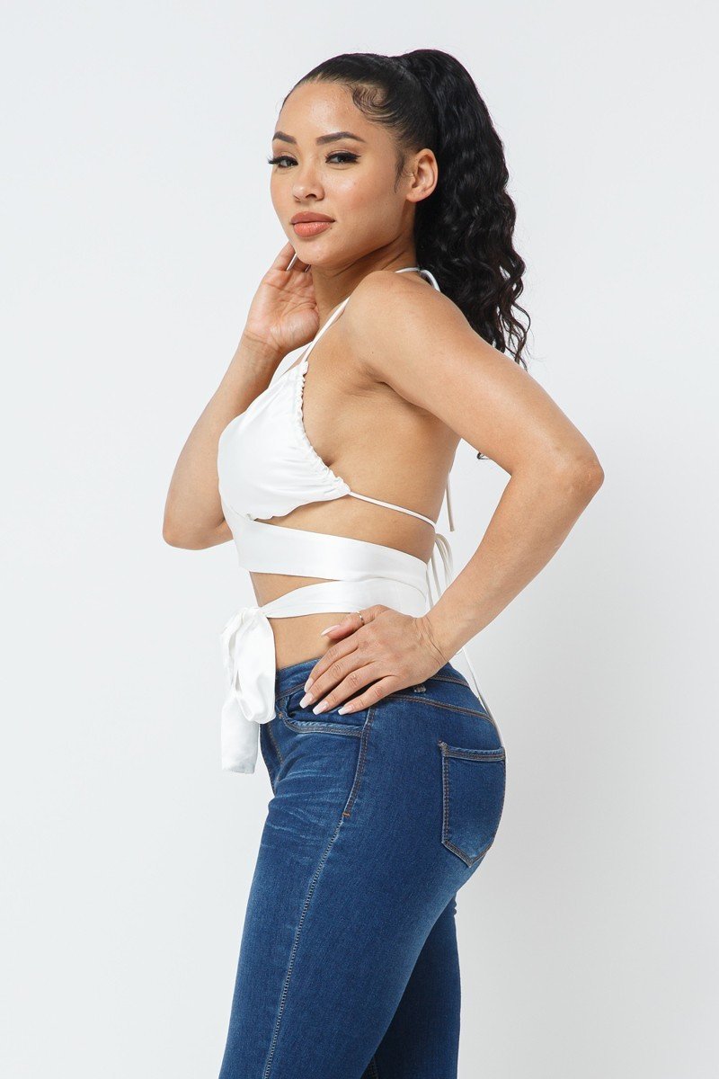 Satin Wrap Around Top - Absolute Fashion 2020