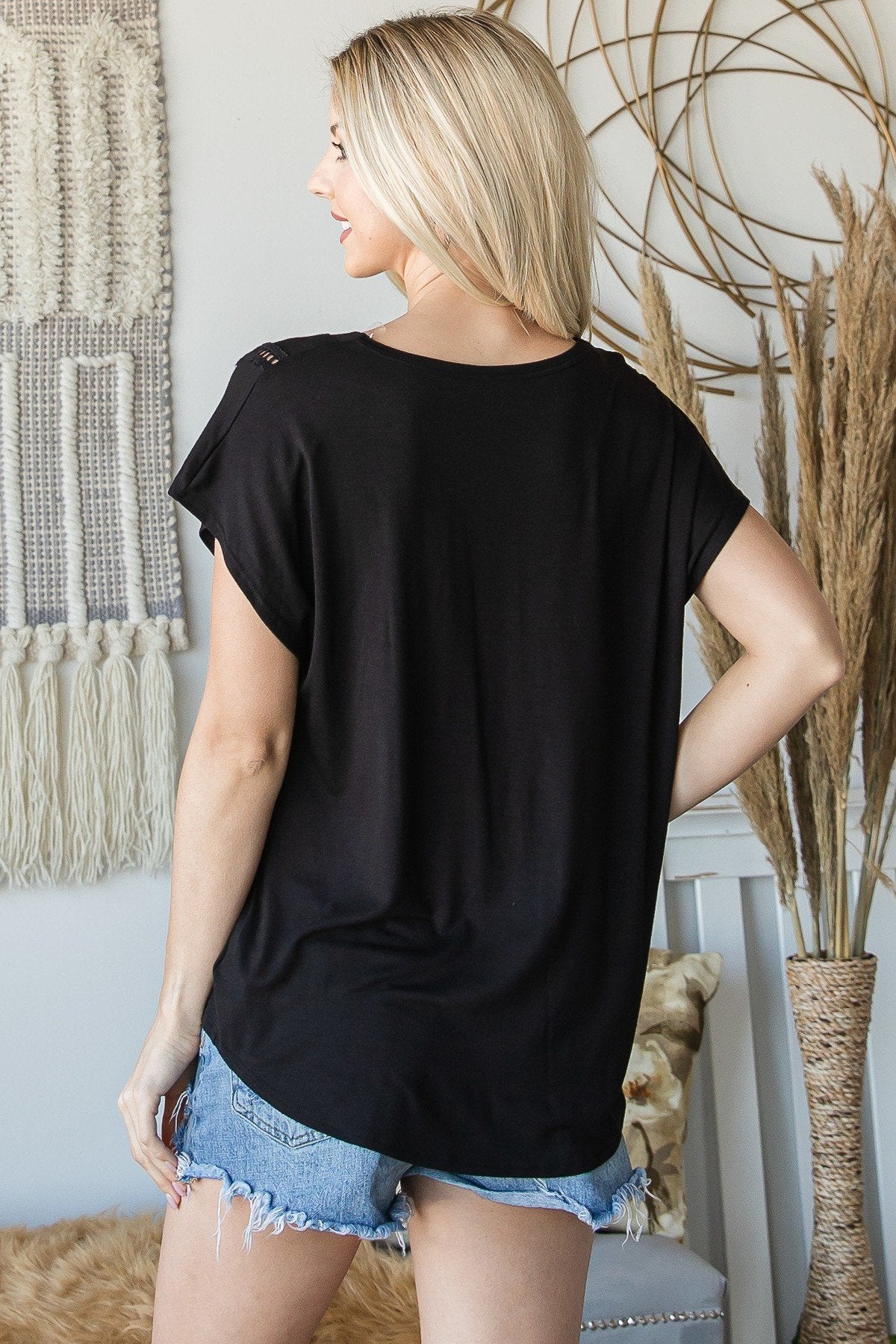 Short Sleeve V Neck Top - Absolute Fashion 2020