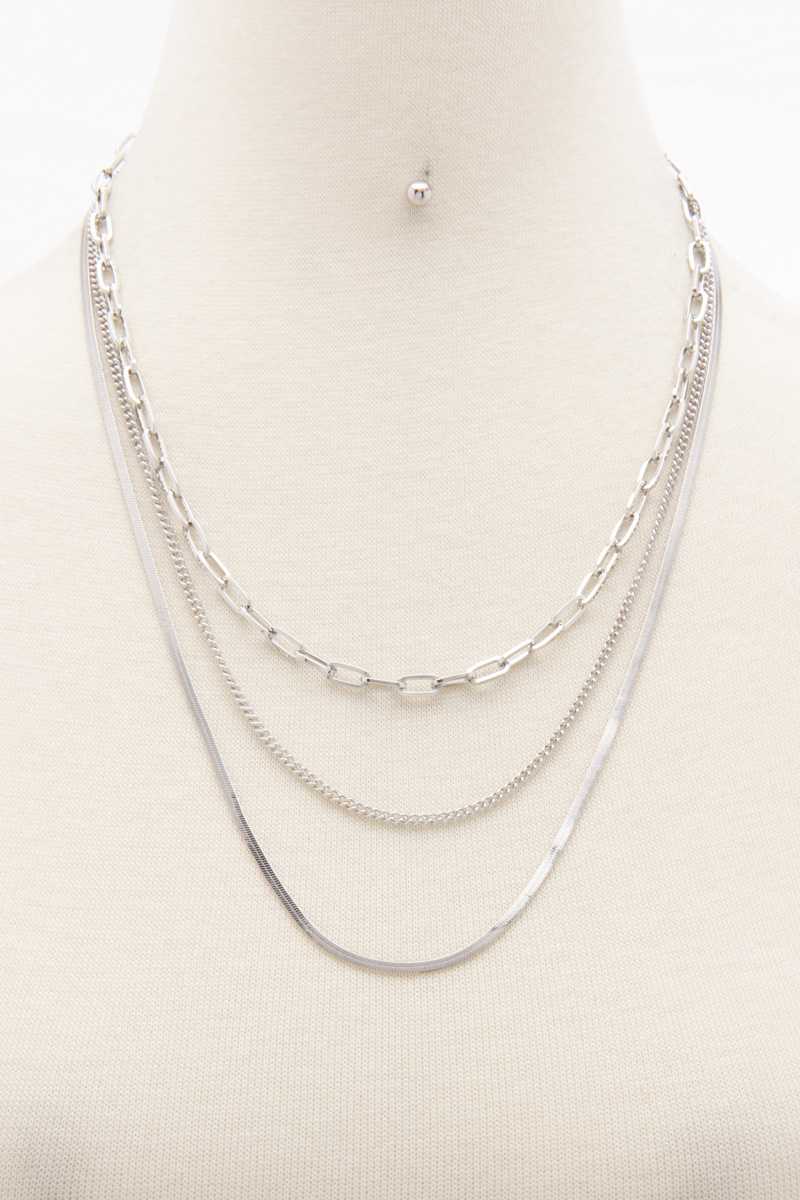 Flat Snake Chain Layered Necklace - Absolute Fashion 2020
