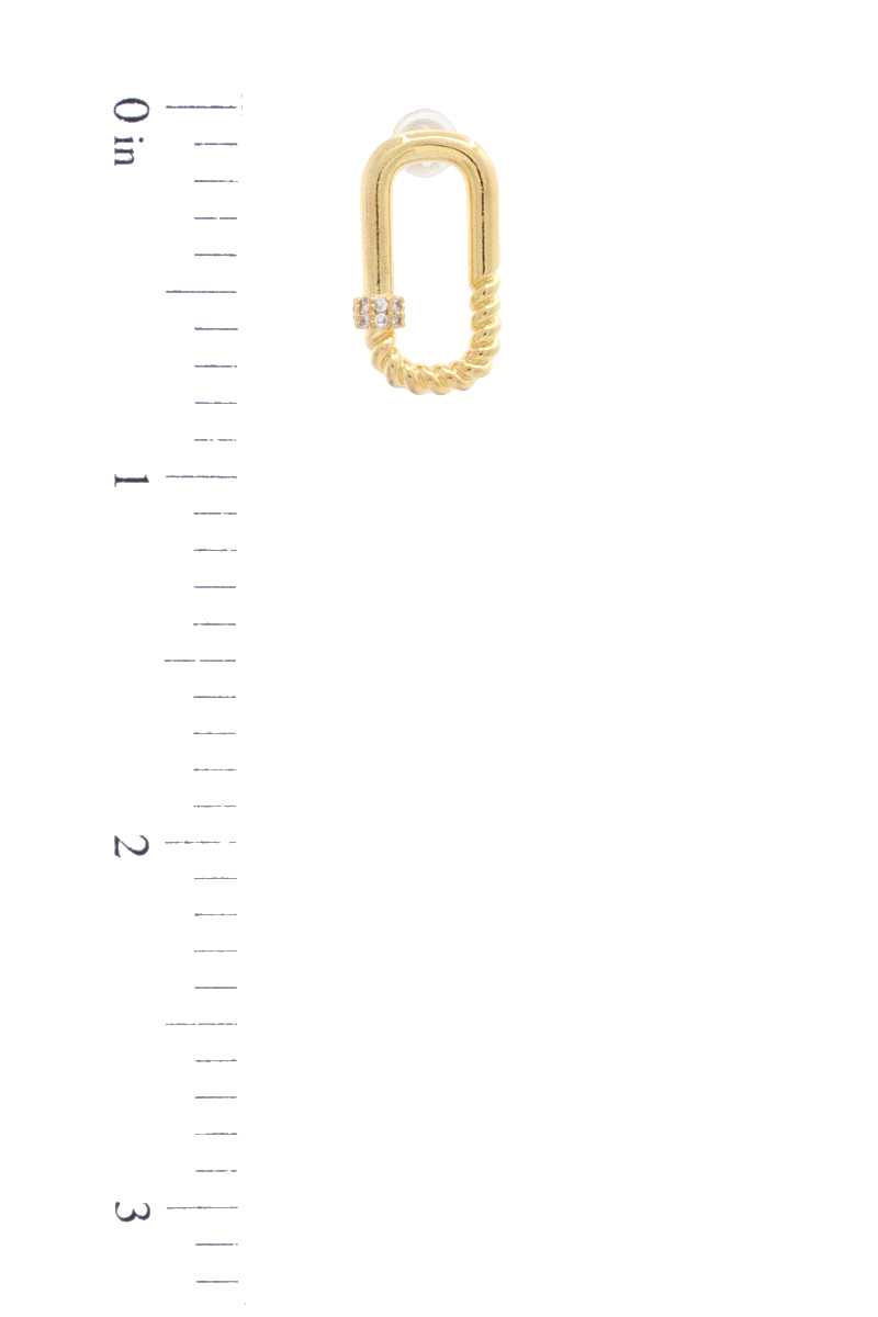 Sodajo Oval Twisted Metal Earring - Absolute Fashion 2020