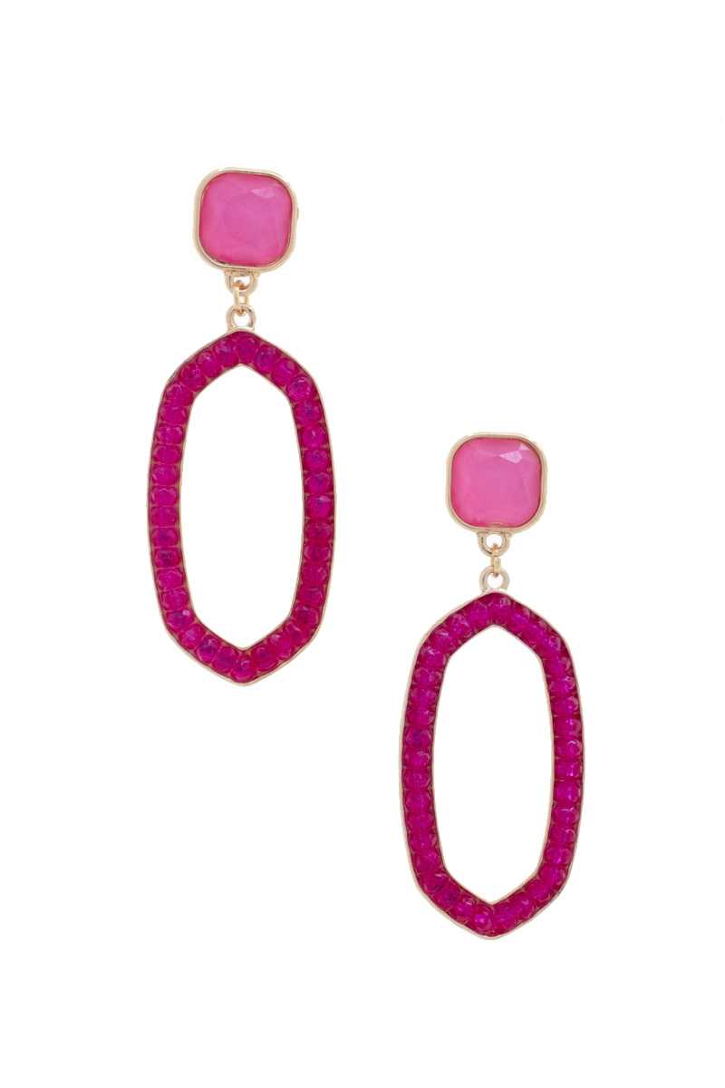 Beaded Oval Post Drop Earring - Absolute Fashion 2020
