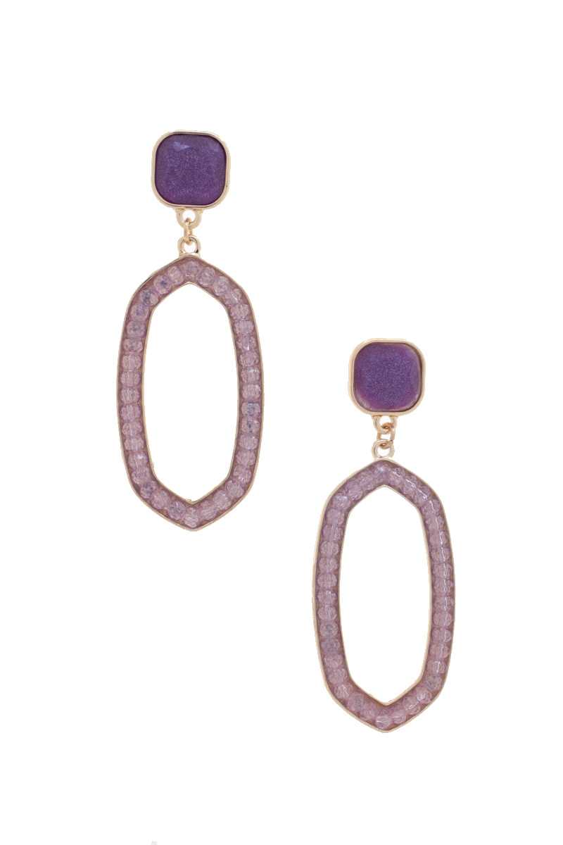 Beaded Oval Post Drop Earring - Absolute Fashion 2020