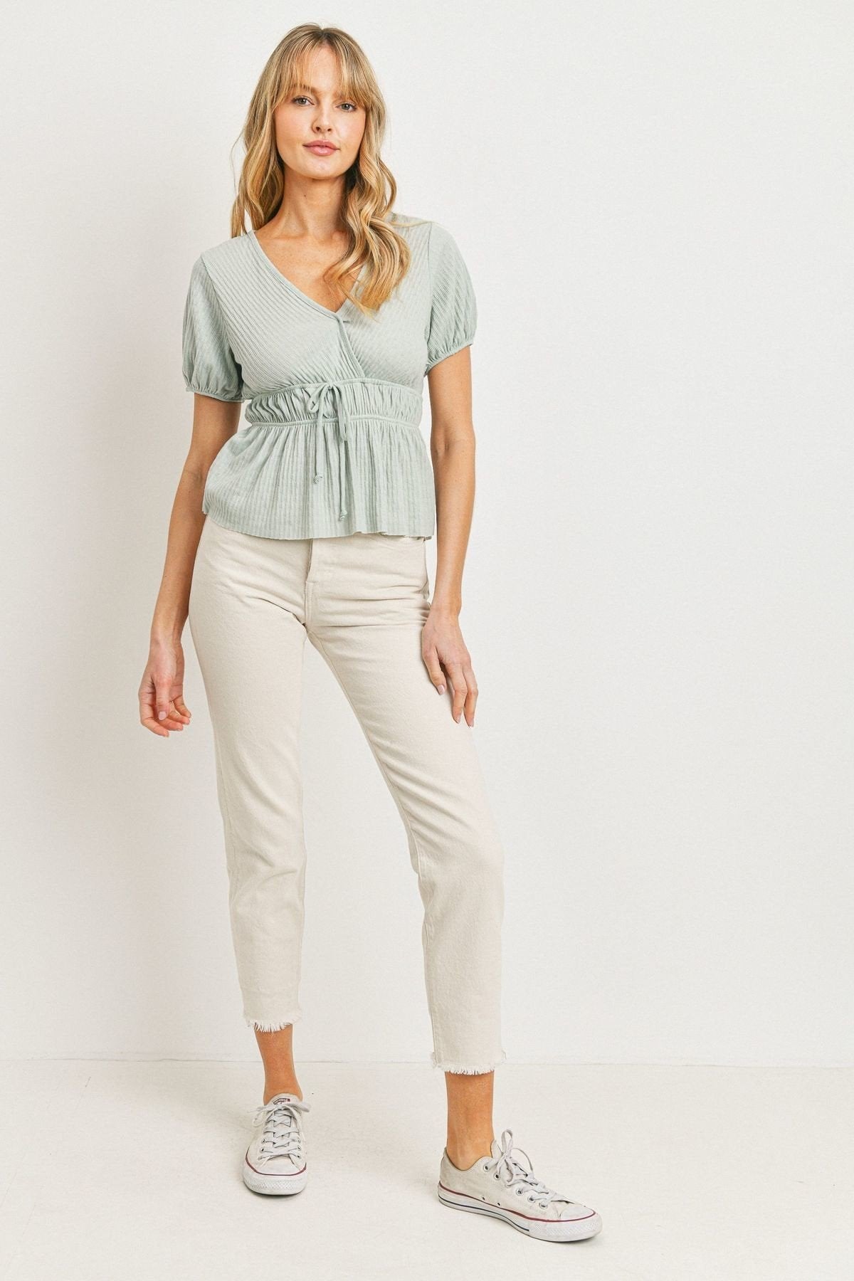 Front Tie Cut Edge Top - Absolute Fashion 2020