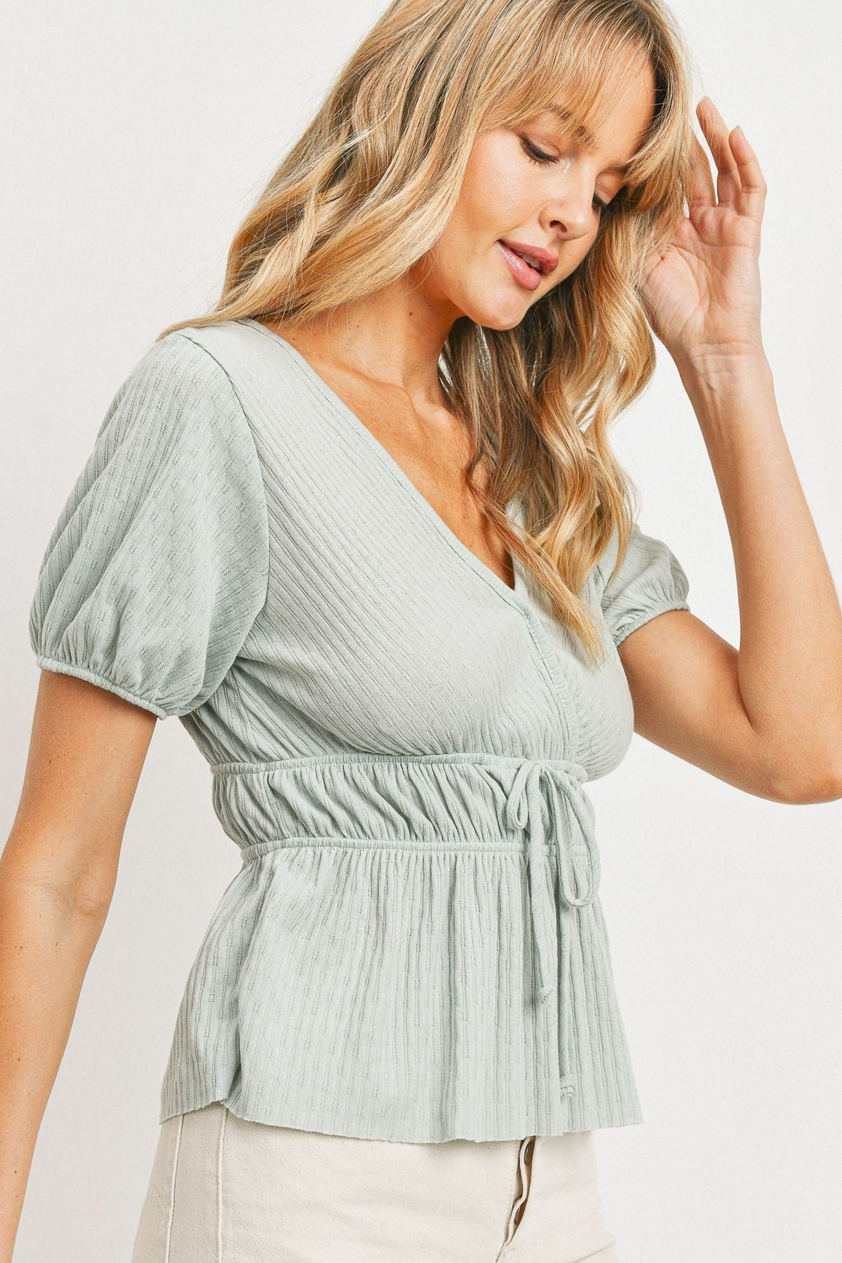 Front Tie Cut Edge Top - Absolute Fashion 2020