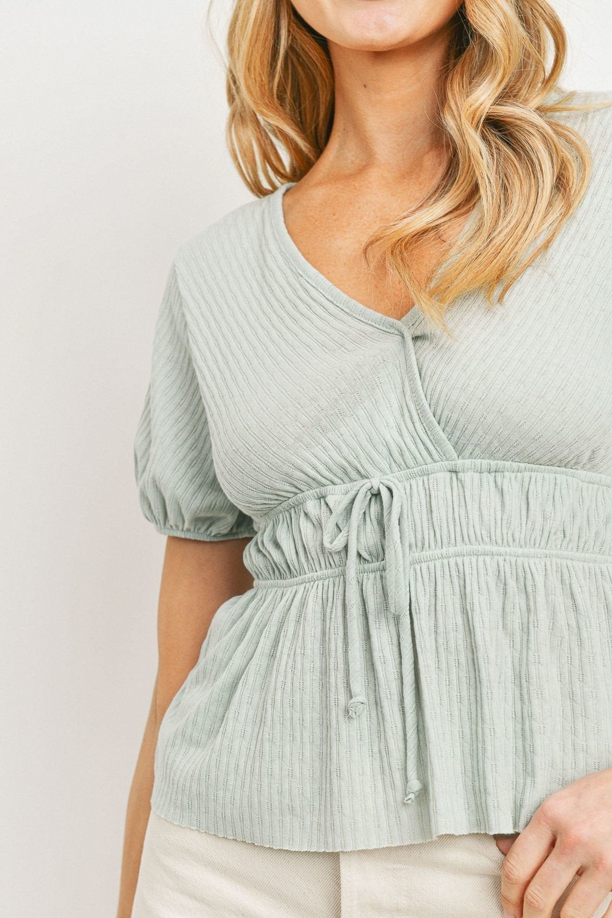 Front Tie Cut Edge Top - Absolute Fashion 2020