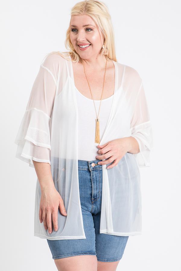 Ruffle Sleeve Open Cardigan - Absolute Fashion 2020