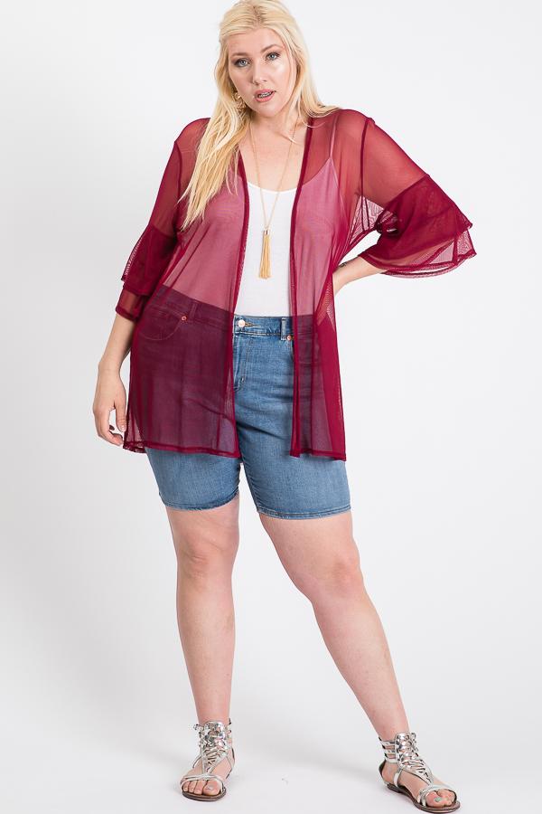 Ruffle Sleeve Open Cardigan - Absolute Fashion 2020