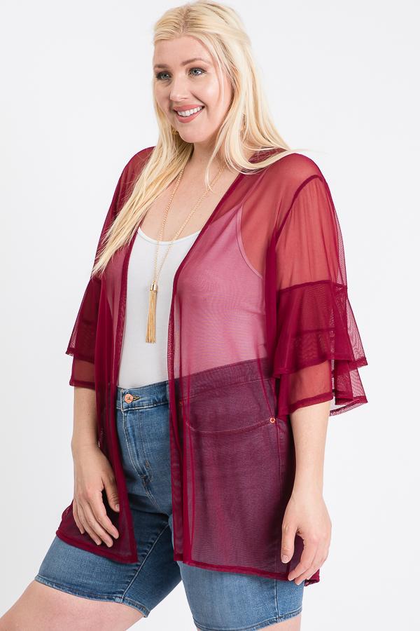 Ruffle Sleeve Open Cardigan - Absolute Fashion 2020