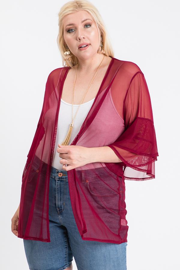 Ruffle Sleeve Open Cardigan - Absolute Fashion 2020