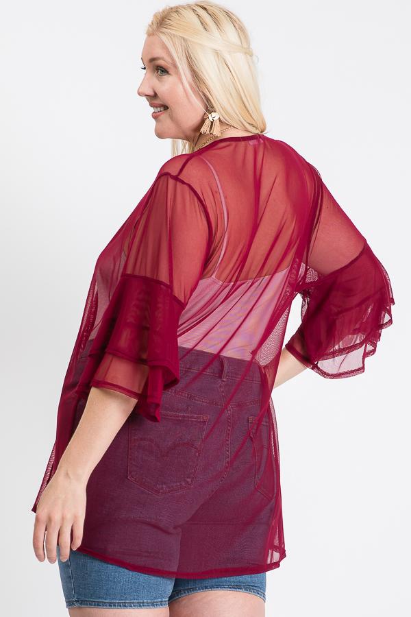 Ruffle Sleeve Open Cardigan - Absolute Fashion 2020