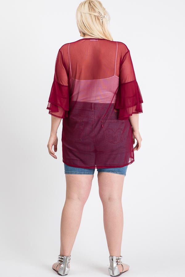 Ruffle Sleeve Open Cardigan - Absolute Fashion 2020