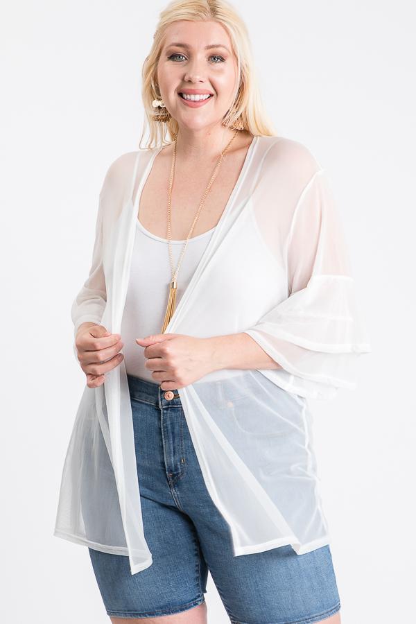Ruffle Sleeve Open Cardigan - Absolute Fashion 2020