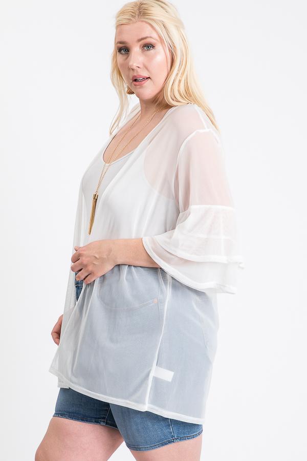 Ruffle Sleeve Open Cardigan - Absolute Fashion 2020