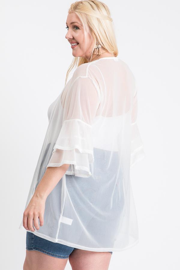 Ruffle Sleeve Open Cardigan - Absolute Fashion 2020