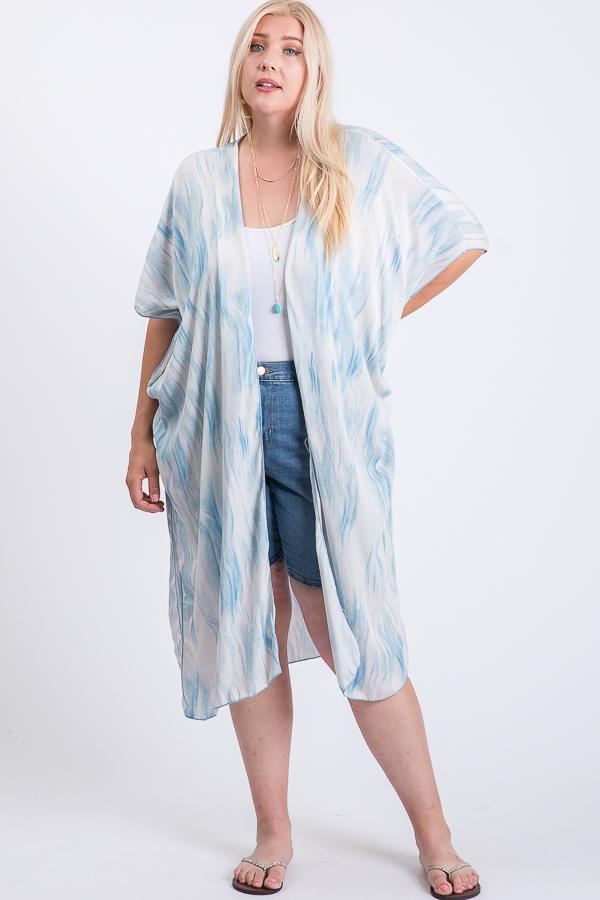 Zebra Print Short Sleeve Maxi Kimono - Absolute Fashion 2020