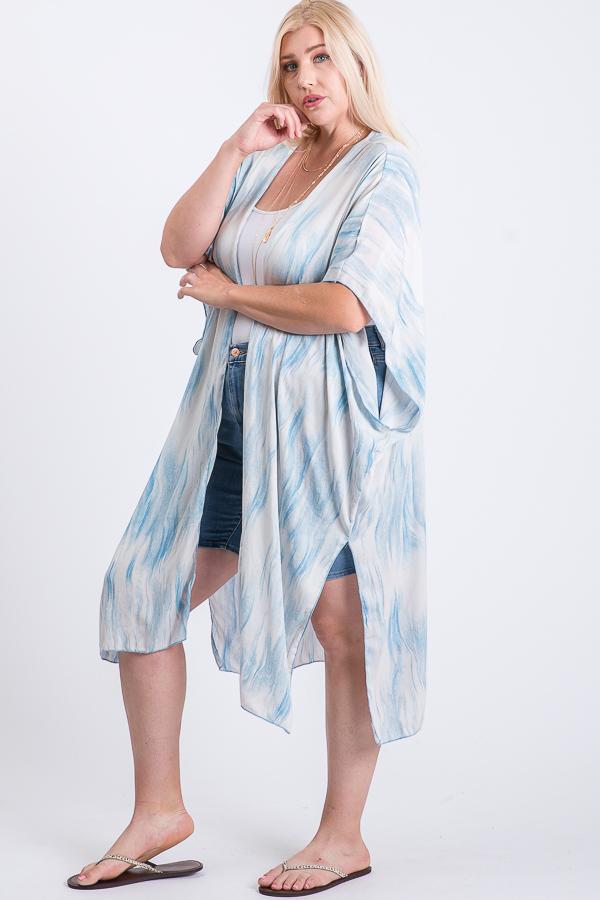 Zebra Print Short Sleeve Maxi Kimono - Absolute Fashion 2020