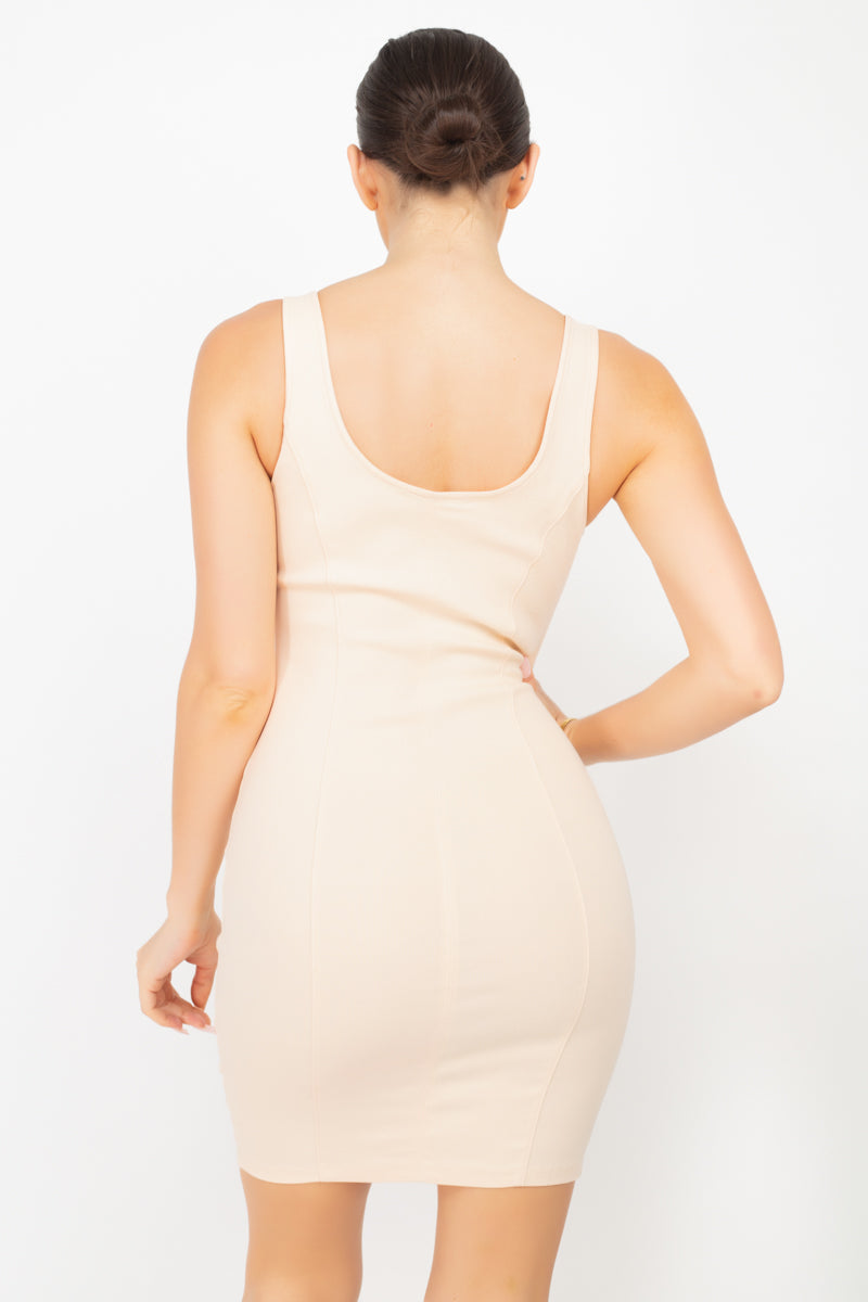 Scoop Neck Bodycon Mini Dress - Absolute Fashion 2020