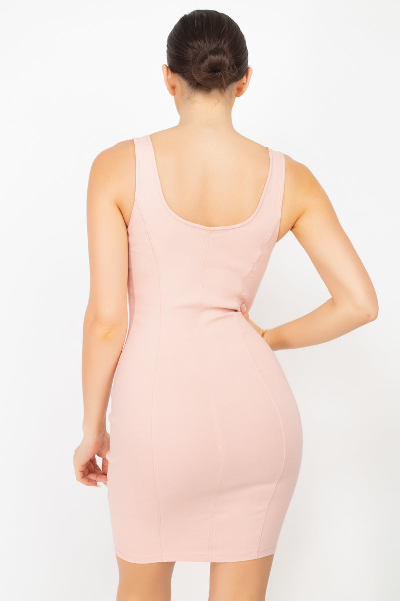 Scoop Neck Bodycon Mini Dress - Absolute Fashion 2020