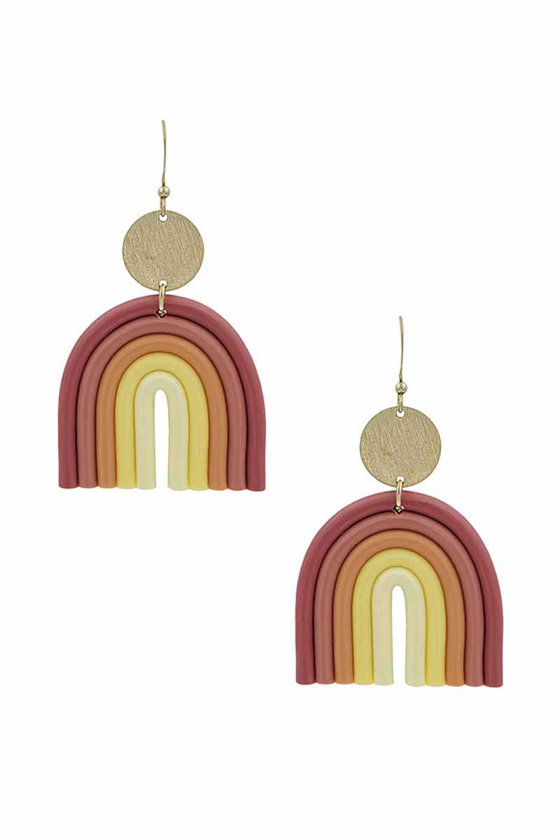 Fashion Metal Clay Mix Rainbow Dangle Earring - Absolute Fashion 2020