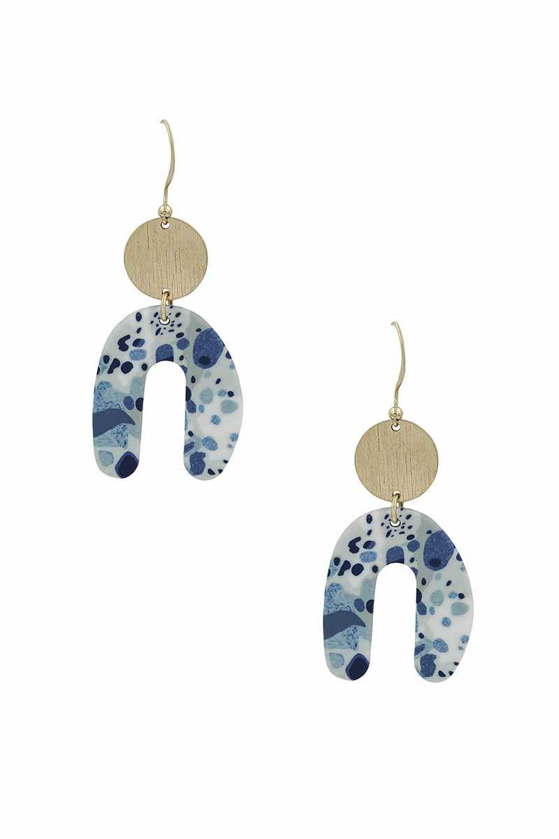 Fashion Metal Clay Mix Geometric Dangle Earring - Absolute Fashion 2020