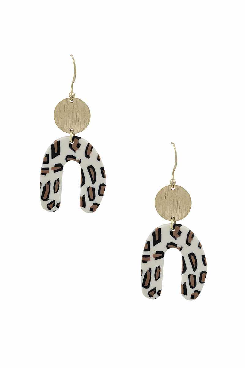 Fashion Metal Clay Mix Geometric Dangle Earring - Absolute Fashion 2020