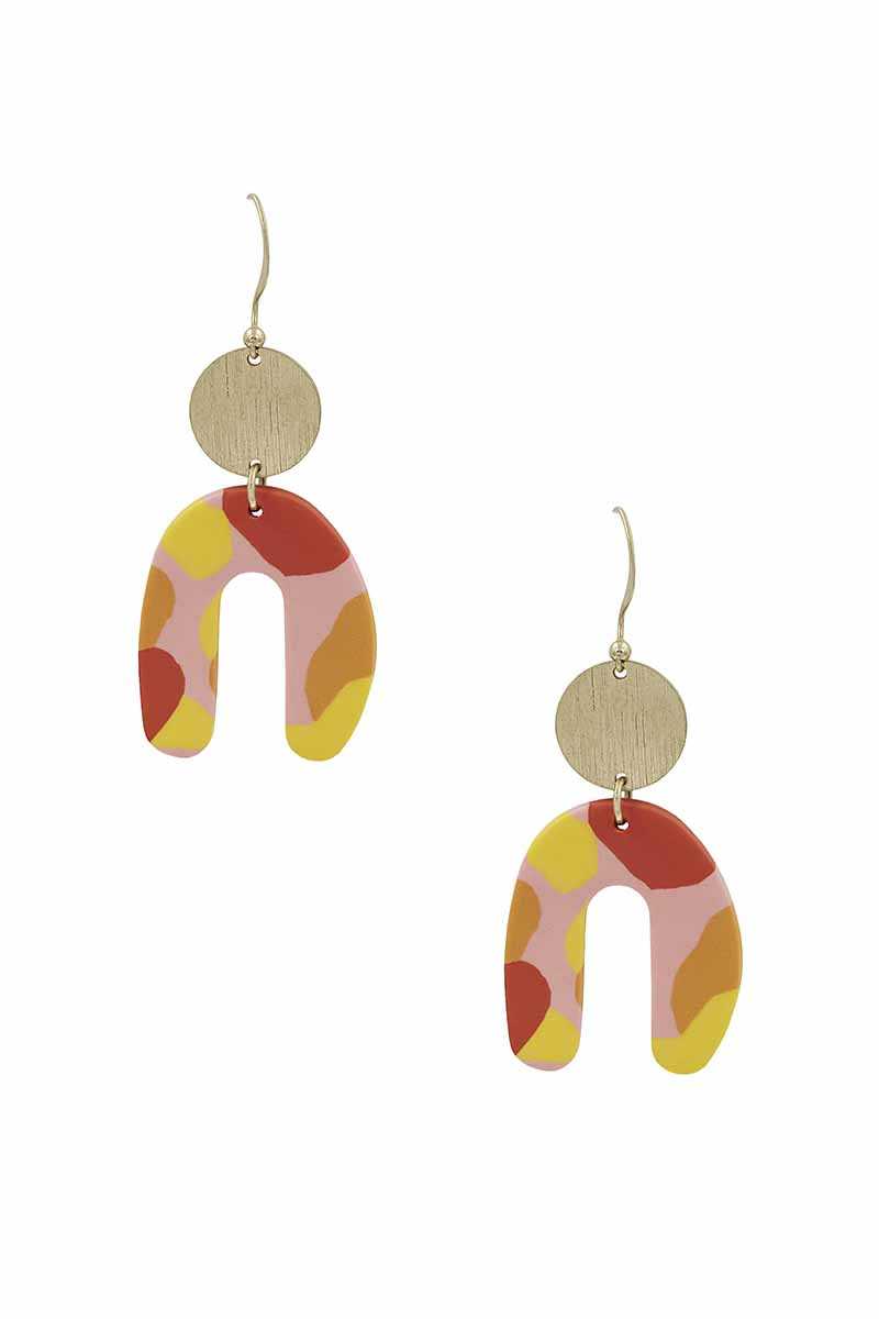 Fashion Metal Clay Mix Geometric Dangle Earring - Absolute Fashion 2020