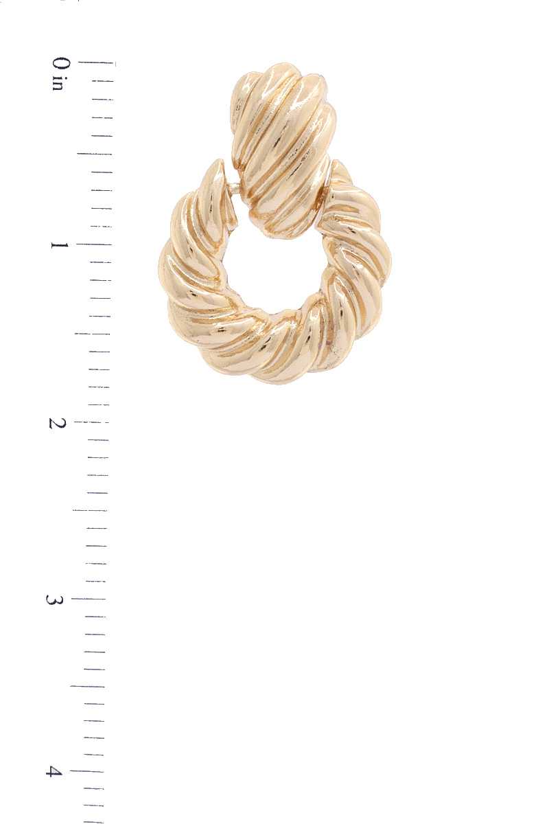 Croissant Texture Metal Post Earring - Absolute Fashion 2020