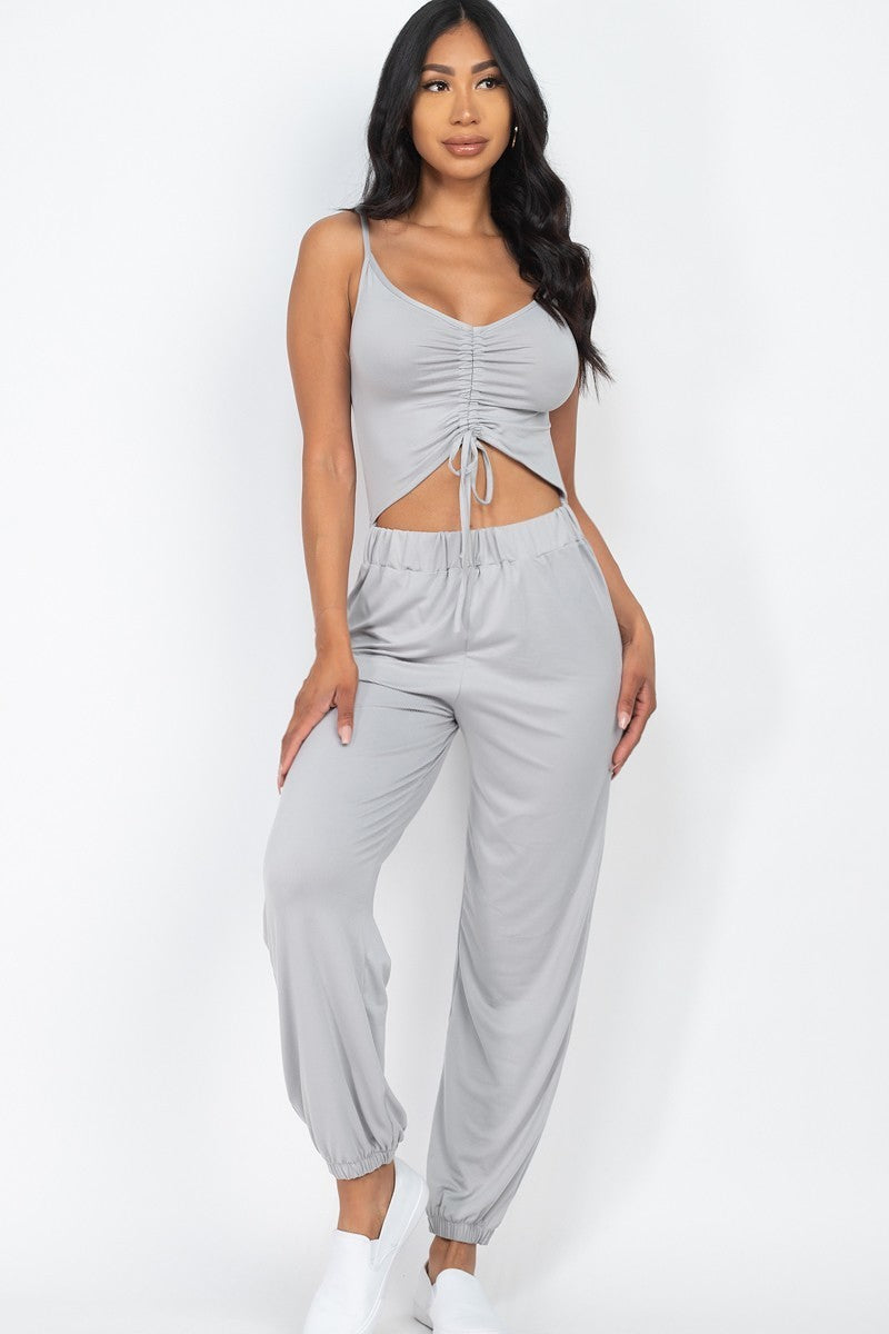 Front Ruched With Adjustable String Cami Casual/summer Jumpsuit - Absolute Fashion 2020