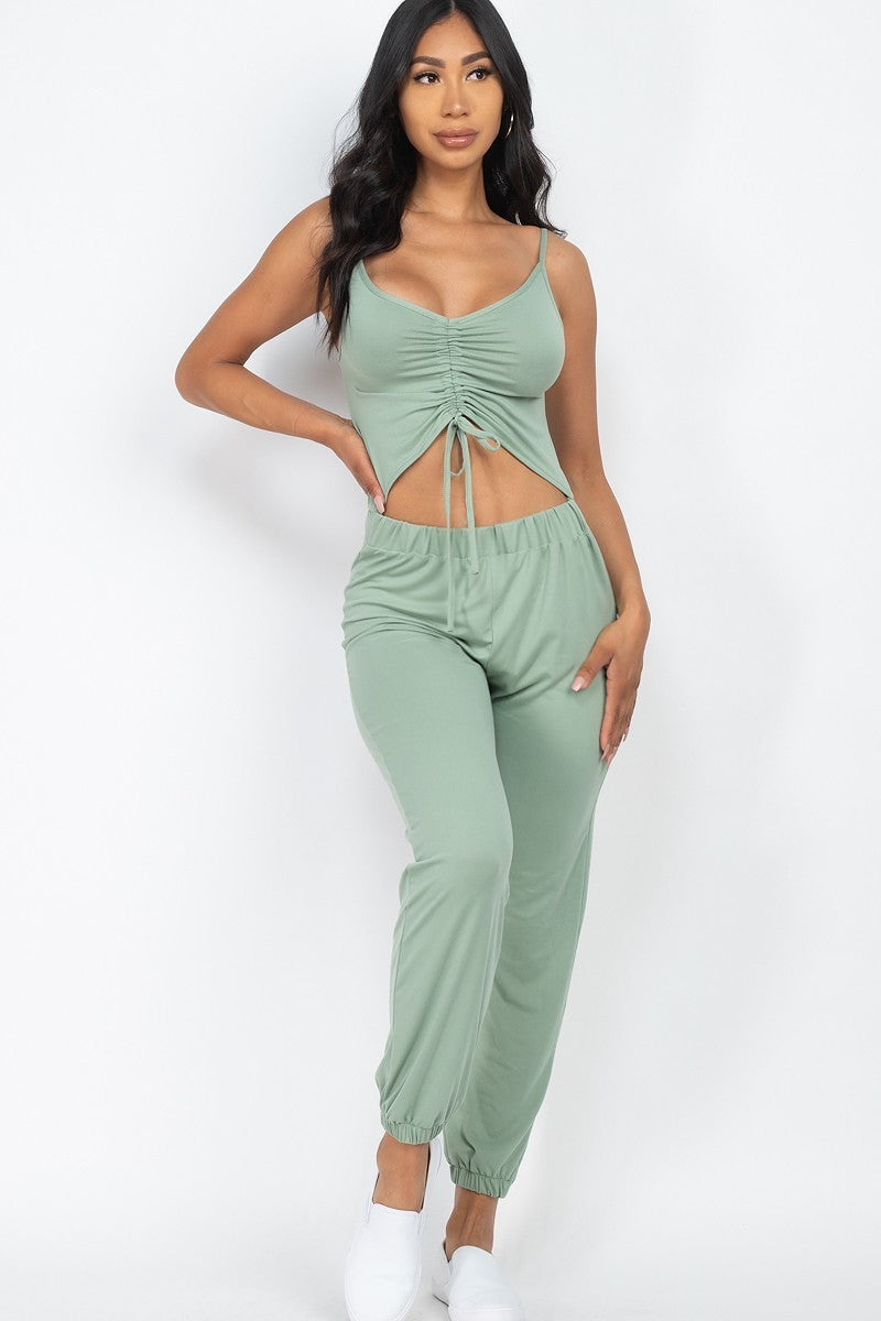 Front Ruched With Adjustable String Cami Casual/summer Jumpsuit - Absolute Fashion 2020