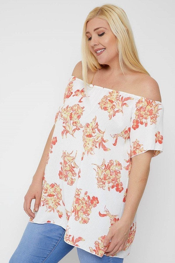 Floral Print Off The Shoulder Top - Absolute Fashion 2020