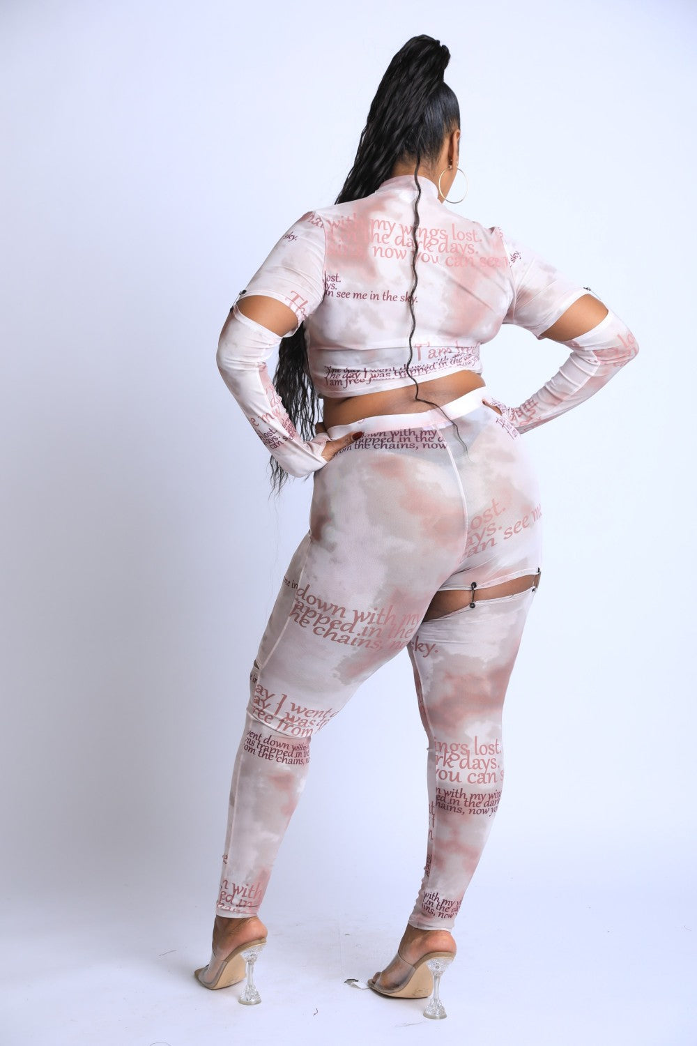 Safety Pin Detailed Cut Out Mesh Set - Absolute Fashion 2020