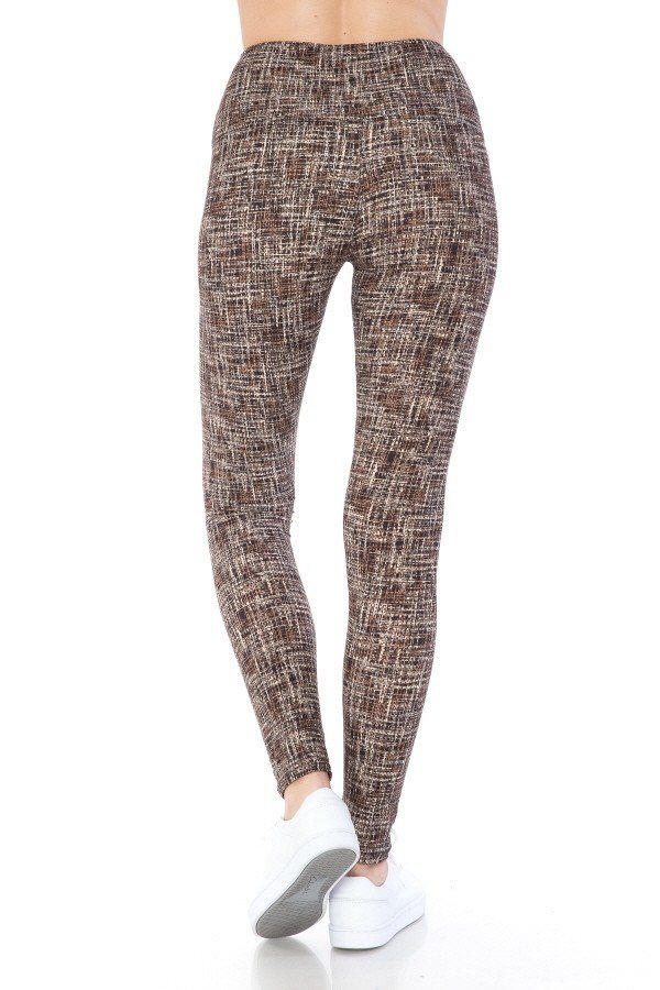 Yoga Style Banded Lined Multi Printed Knit Legging With High Waist - Absolute Fashion 2020