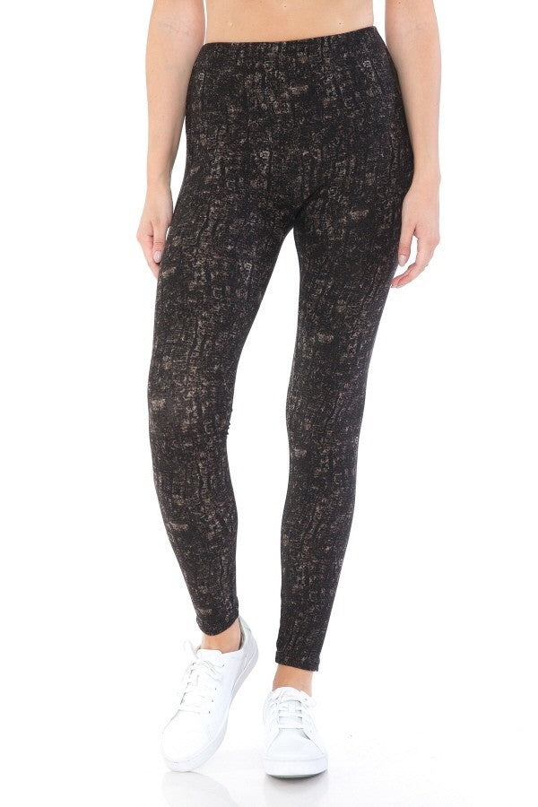 Yoga Style Banded Lined Multi Printed Knit Legging With High Waist - Absolute Fashion 2020