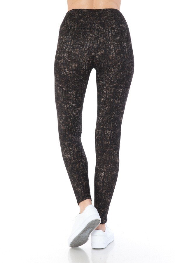Yoga Style Banded Lined Multi Printed Knit Legging With High Waist - Absolute Fashion 2020