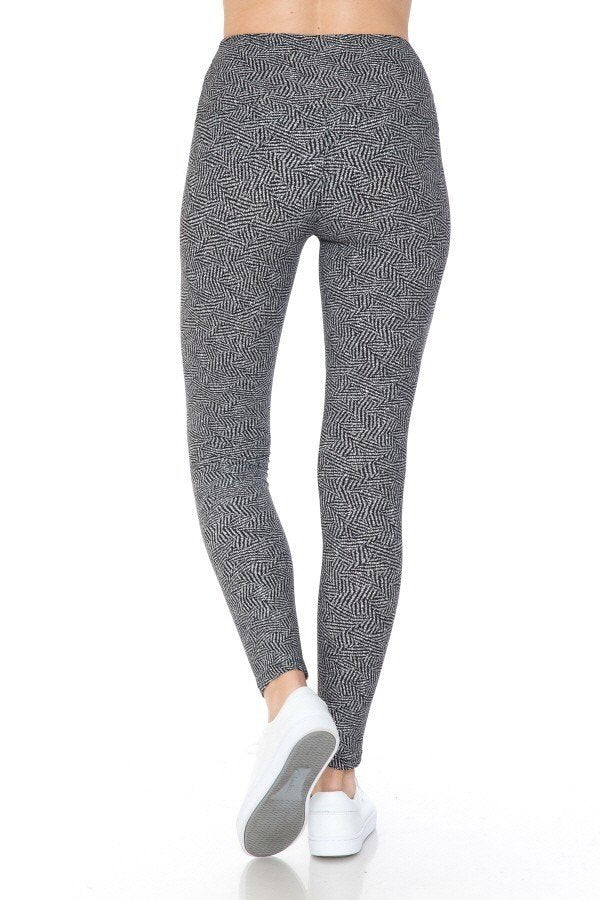 Yoga Style Banded Lined Multi Printed Knit Legging With High Waist - Absolute Fashion 2020