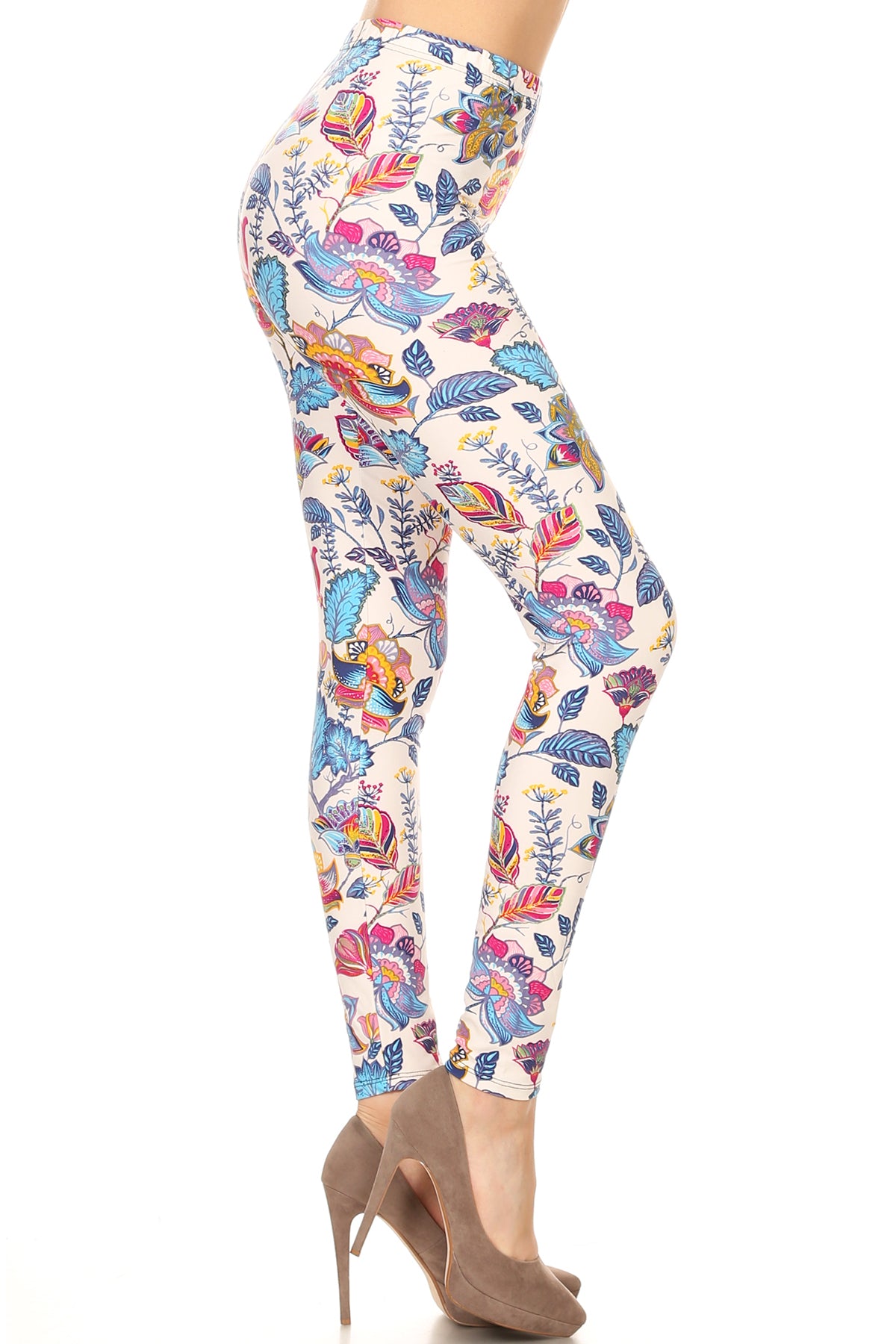Floral Printed Lined Knit Legging With Elastic Waistband - Absolute Fashion 2020