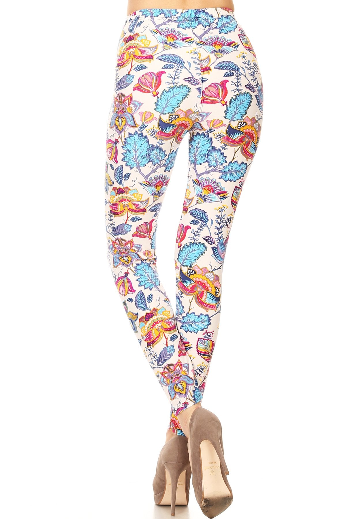 Floral Printed Lined Knit Legging With Elastic Waistband - Absolute Fashion 2020