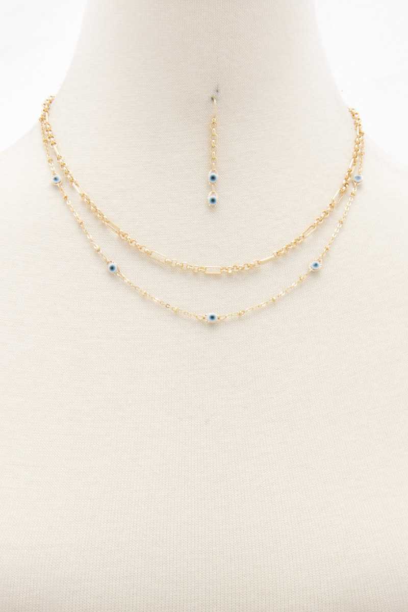 Evil Eye Charm Layered Necklace - Absolute Fashion 2020