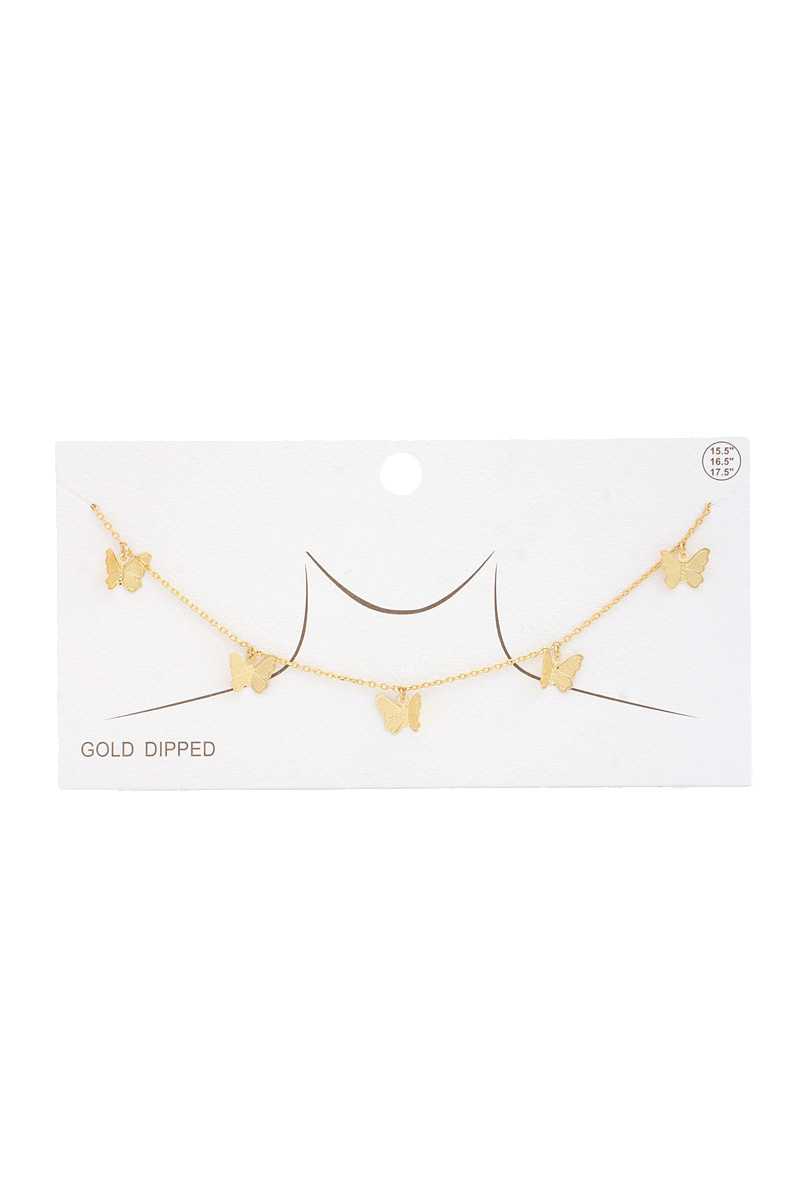 Butterfly Charm Gold Dipped Necklace - Absolute Fashion 2020