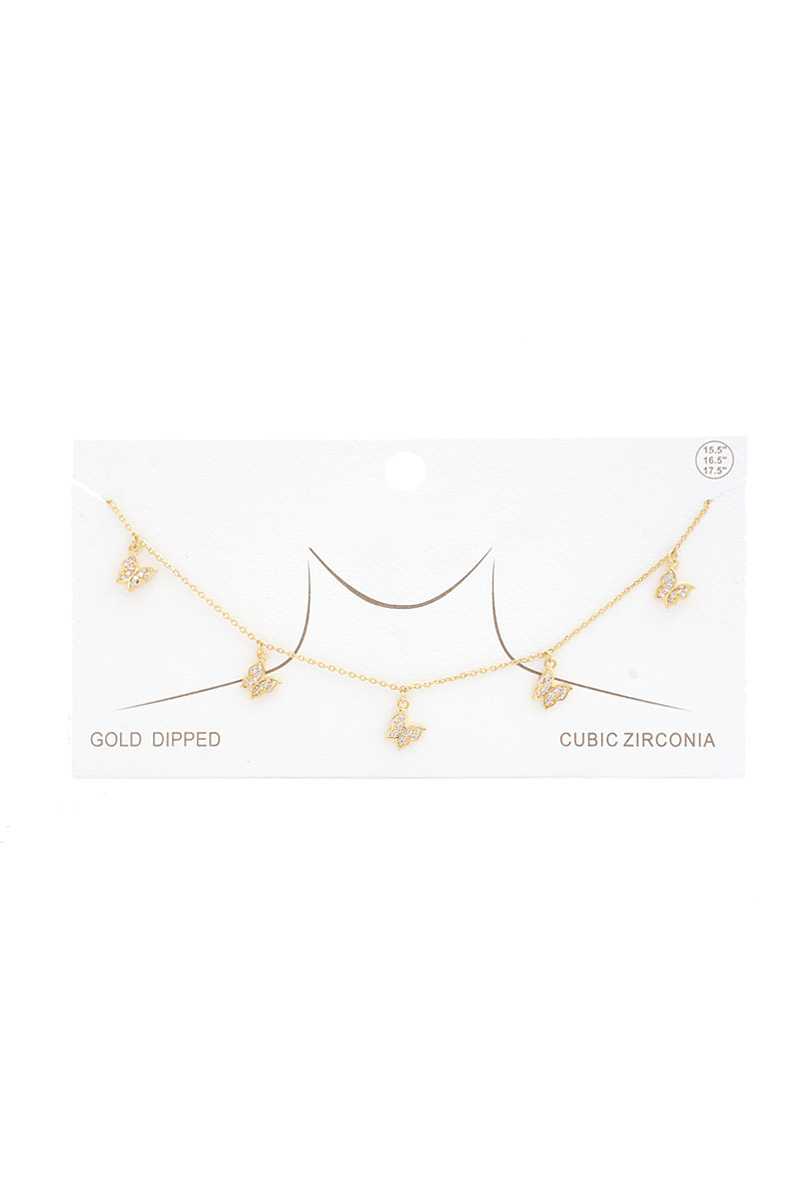 Dainty Butterfly Charm Gold Dipped Necklace - Absolute Fashion 2020