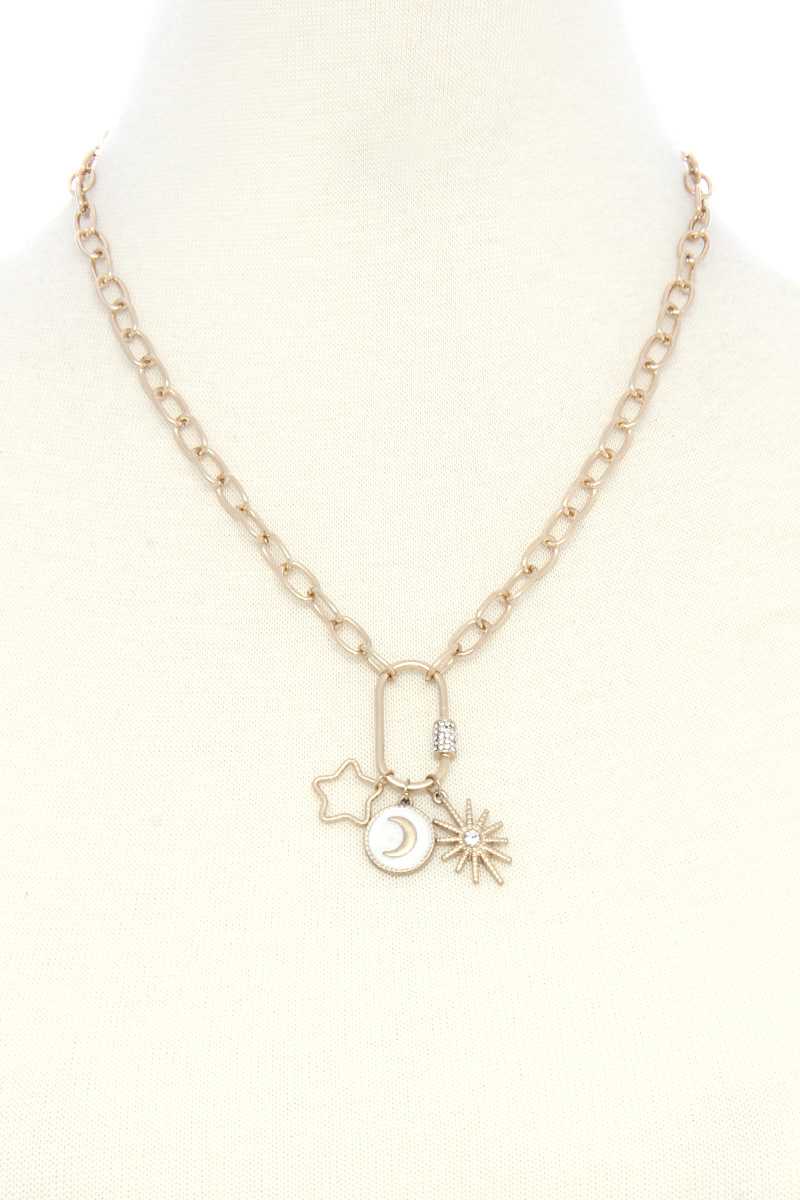 Star Moon Screw Lock Pendant Necklace - Absolute Fashion 2020